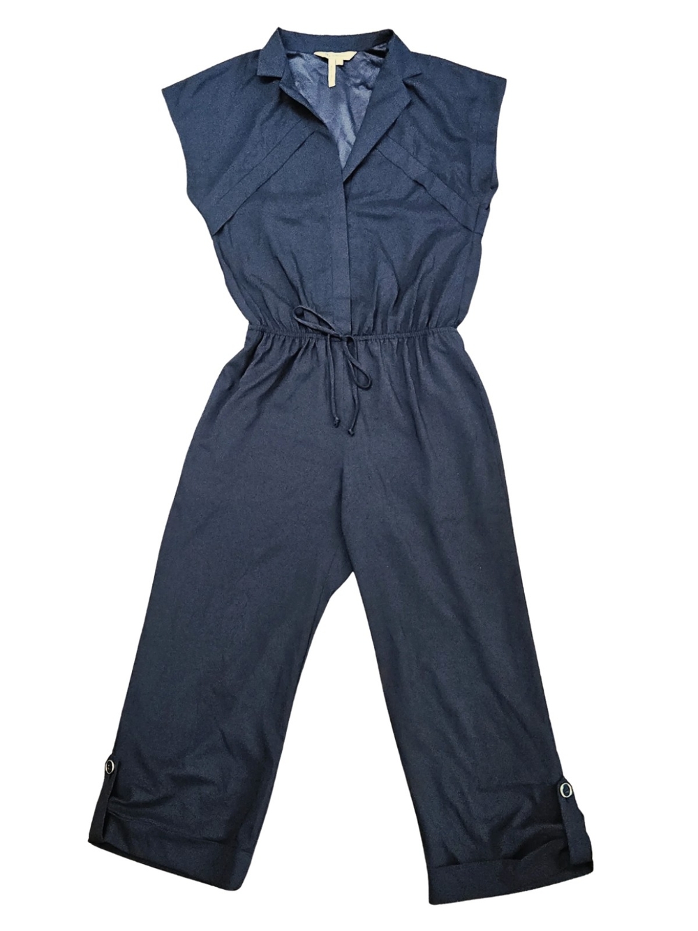 BCBG Generation Cole Utility Jumpsuit Navy Size Small Drawstring Waist MB09B566